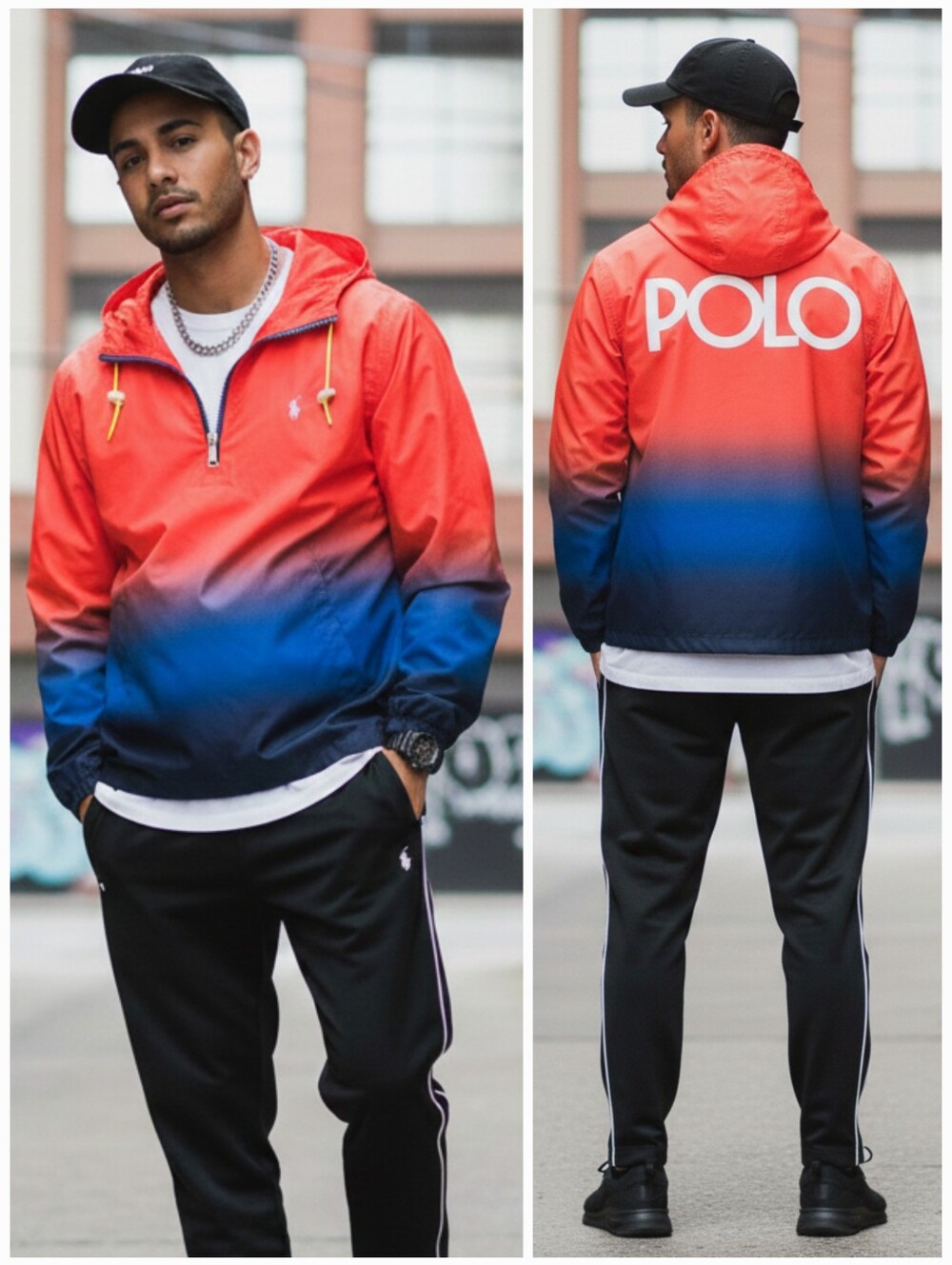NWOT Polo by Ralph Lauren Sporty Streetwear Ombre Anorak Waterproof Windbreaker